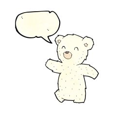 cartoon polar bear with speech bubble N18