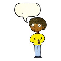 cartoon curious man with speech bubble N18