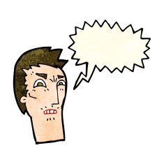 cartoon angry face with speech bubble N11