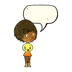 cartoon concerned woman with speech bubble N2