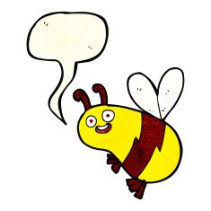 funny cartoon bee with speech bubble N3