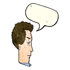 cartoon annoyed man with speech bubble N20