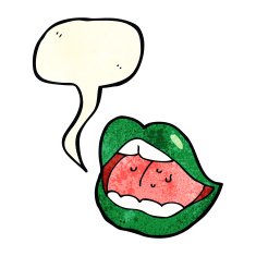 cartoon halloween mouth with speech bubble N8
