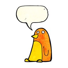 cartoon bird with speech bubble N79