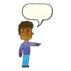 cartoon pointing man with speech bubble N18