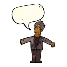 cartoon vampire man with open arms speech bubble N3