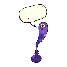 cartoon halloween ghost in bottle with speech bubble N4
