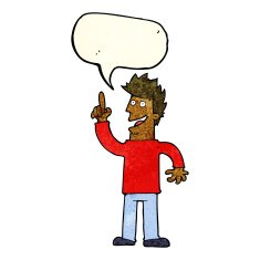 cartoon man with great new idea speech bubble N3