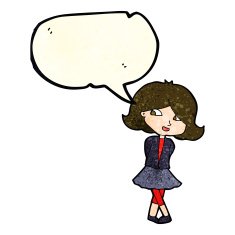 cartoon happy girl with speech bubble N20
