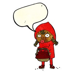 little red riding hood cartoon with speech bubble N3
