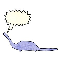 cartoon dinosaur with speech bubble N8