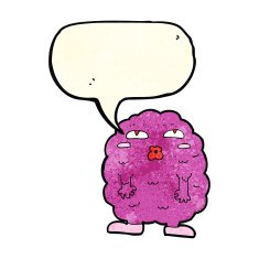 funny cartoon monster with speech bubble N8