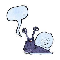 cartoon snail with speech bubble N11