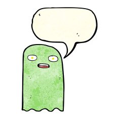 funny cartoon ghost with speech bubble N21