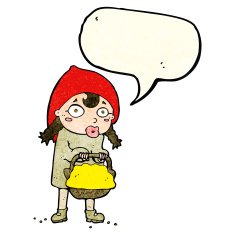 little red riding hood cartoon with speech bubble N4