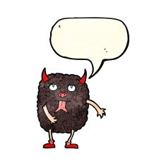 funny cartoon monster with speech bubble N10