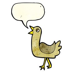 cartoon bird with speech bubble N80