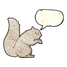 cartoon squirrel with speech bubble N2