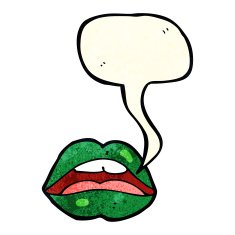 halloween mouth cartoon symbol with speech bubble
