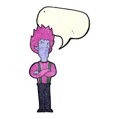 cartoon vampire man with speech bubble N30