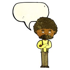cartoon old man with speech bubble N5