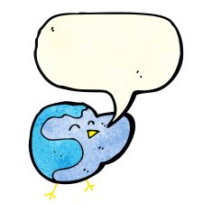 cartoon bird with speech bubble N82