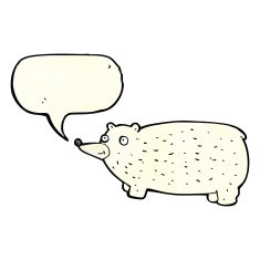 funny cartoon bear with speech bubble N10