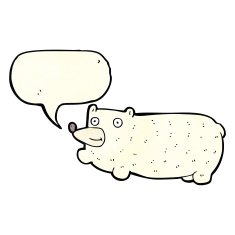 funny cartoon bear with speech bubble N11
