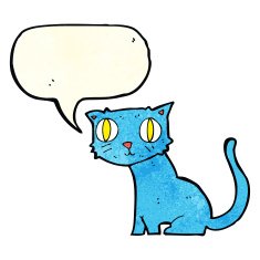 cartoon cat with speech bubble N8