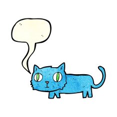 cartoon cat with speech bubble N9