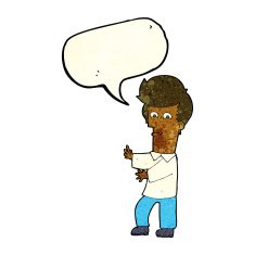 cartoon man gesturing wildly with speech bubble N3
