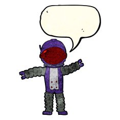 cartoon astronaut with speech bubble N26