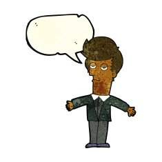 cartoon bored man with speech bubble N13