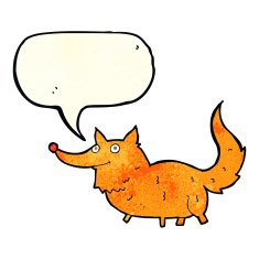cartoon little dog with speech bubble N5