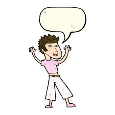 cartoon man panicking with speech bubble N13
