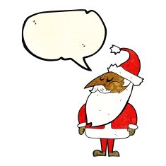 cartoon santa claus with speech bubble N43