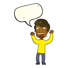 cartoon excited man with speech bubble N15