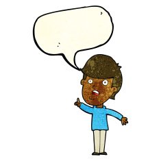 cartoon man asking question with speech bubble N12