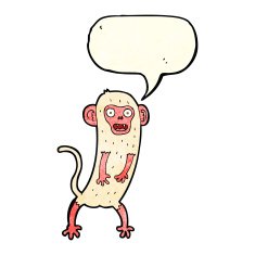 cartoon crazy monkey with speech bubble N3
