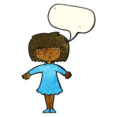 cartoon surprised woman with speech bubble N58