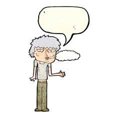cartoon smoker with speech bubble N3