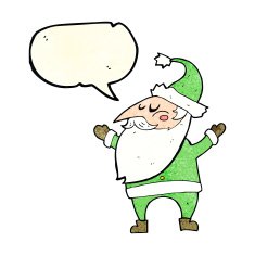 cartoon santa claus with speech bubble N46