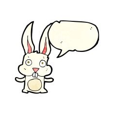 cartoon rabbit with speech bubble N23
