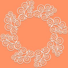 vector white doodle pattern of spirals swirls and flowers