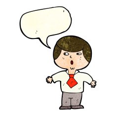 cartoon shocked boy with speech bubble N10