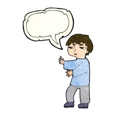 cartoon man gesturing with speech bubble N7