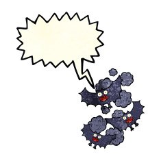 cartoon bats with speech bubble N2
