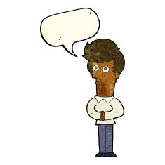 cartoon man staring with speech bubble N3