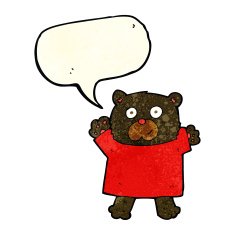 cartoon cute black bear with speech bubble N23