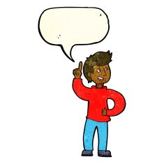 cartoon man with idea speech bubble N24